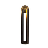 Mid Century Modern Amber Glass Ball Table and Floor Lamp with Black Metal Base