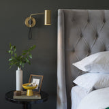 Mid Century Modern Brass Swing Arm Wall Sconce Adjustable Task Lighting Fixture