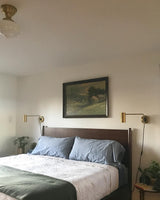 Mid Century Modern Brass Swing Arm Wall Sconce Adjustable Task Lighting Fixture