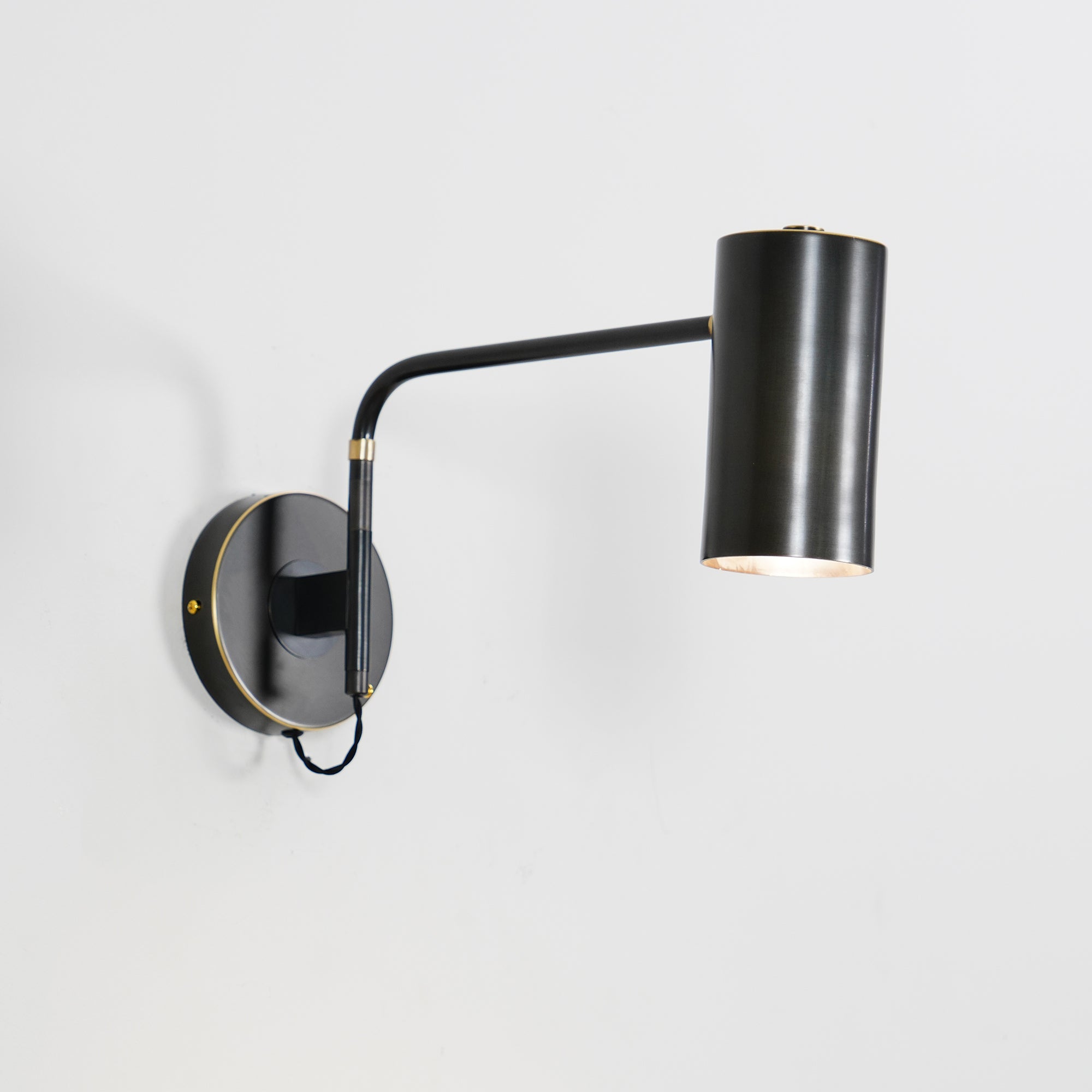 Mid Century Modern Brass Swing Arm Wall Sconce Adjustable Task Lighting Fixture