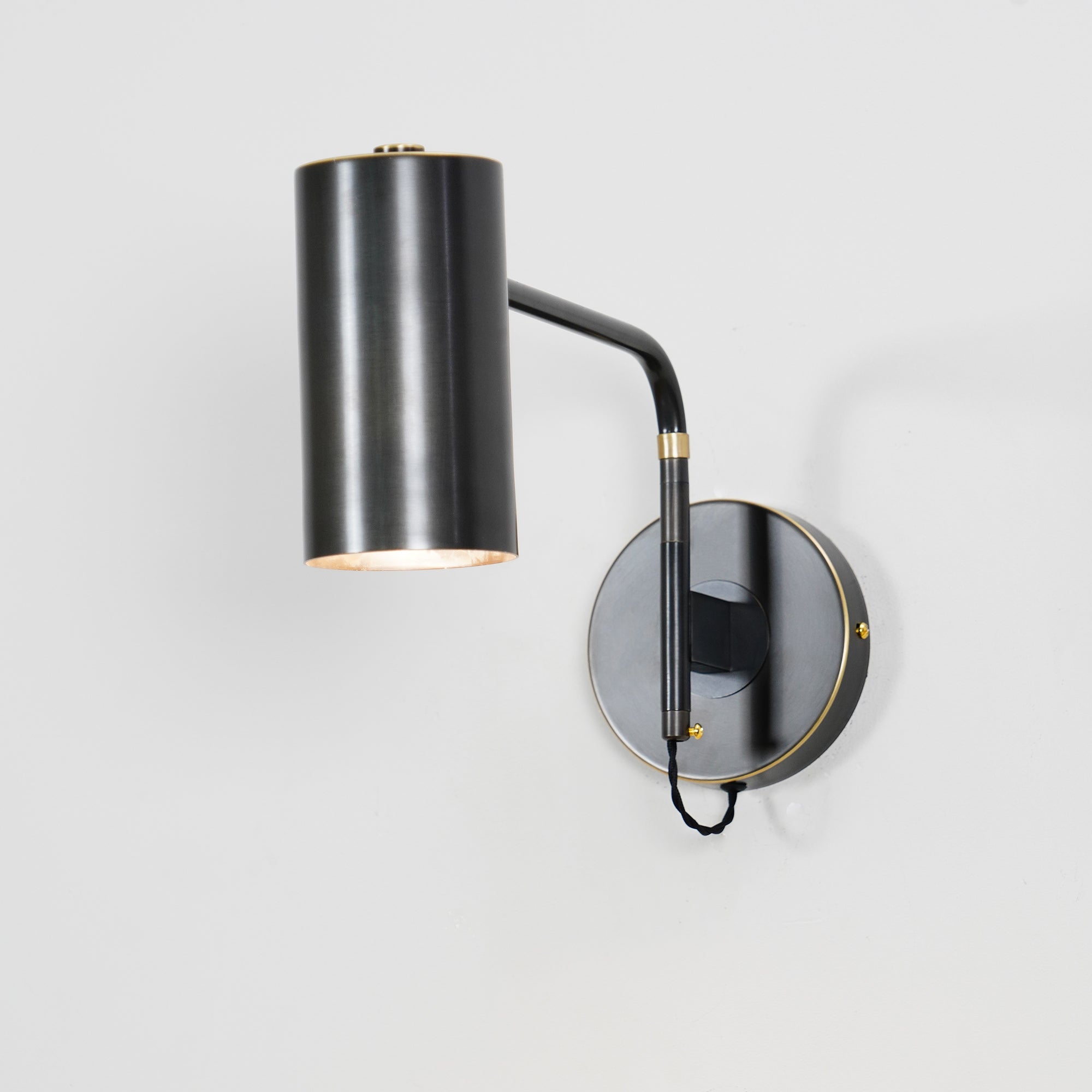 Mid Century Modern Brass Swing Arm Wall Sconce Adjustable Task Lighting Fixture