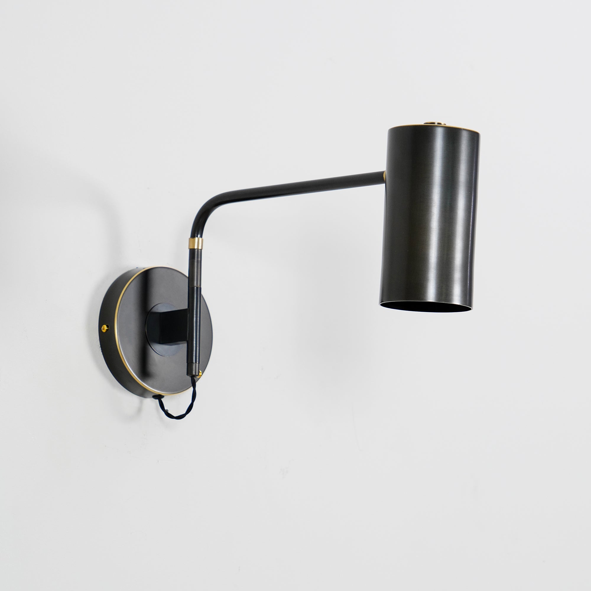 Mid Century Modern Brass Swing Arm Wall Sconce Adjustable Task Lighting Fixture