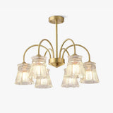 Mid Century Modern Frosted Glass Ice Cream Chandelier for Dining Room Lighting