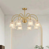 Mid Century Modern Frosted Glass Ice Cream Chandelier for Dining Room Lighting