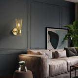 Mid Century Modern Gold Brass Candle Wall Sconce Set of 2 Indoor Wall Light