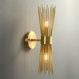 Mid Century Modern Gold Brass Candle Wall Sconce Set of 2 Indoor Wall Light