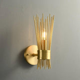 Mid Century Modern Gold Brass Candle Wall Sconce Set of 2 Indoor Wall Light