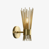 Mid Century Modern Gold Brass Candle Wall Sconce Set of 2 Indoor Wall Light