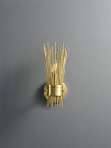 Mid Century Modern Gold Brass Candle Wall Sconce Set of 2 Indoor Wall Light