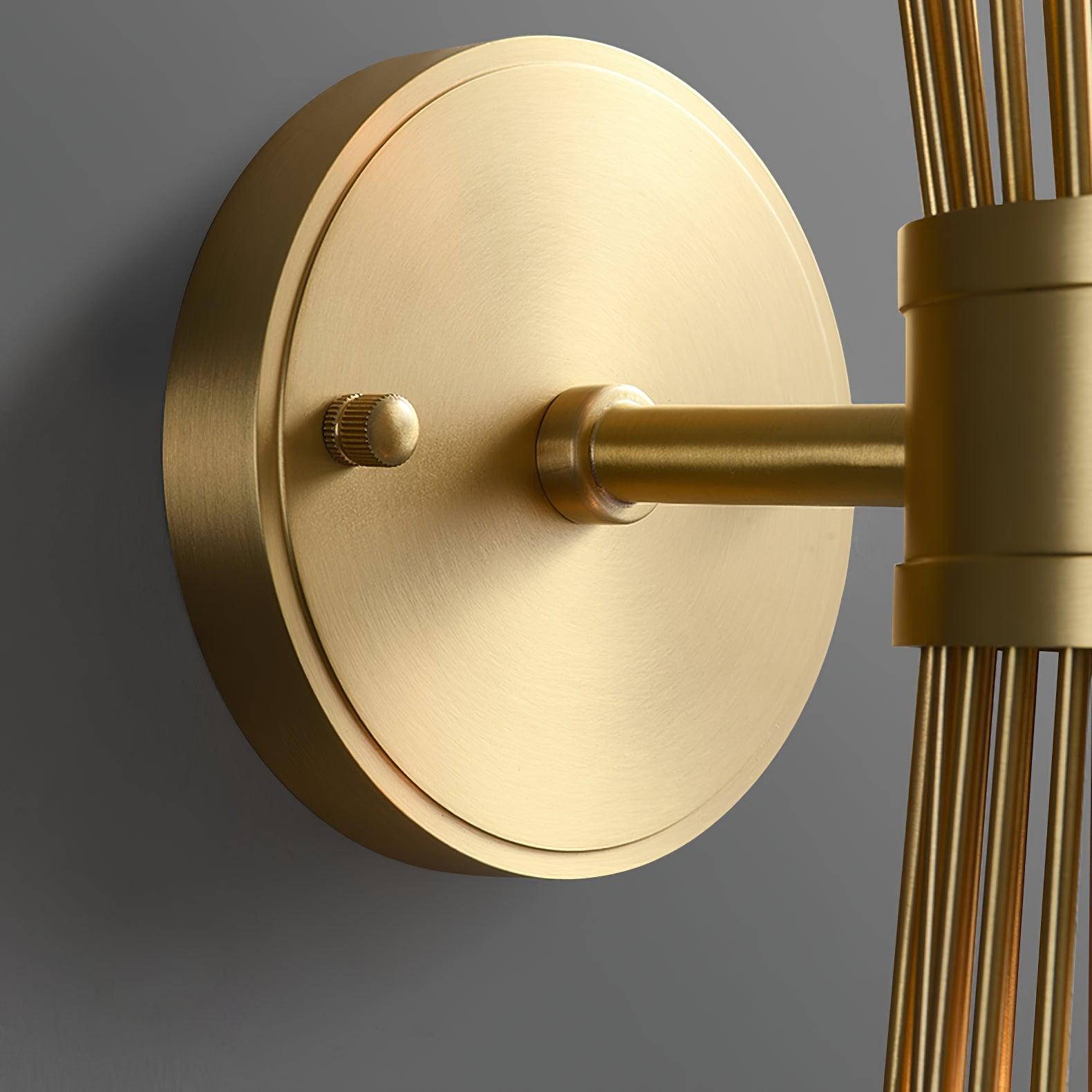 Mid Century Modern Gold Brass Candle Wall Sconce Set of 2 Indoor Wall Light