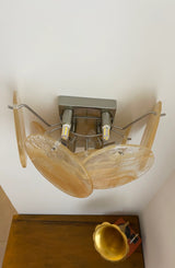 mid-century-modern-gold-murano-glass-wall-sconce-luxury-vintage-disc-lighting-fixture
