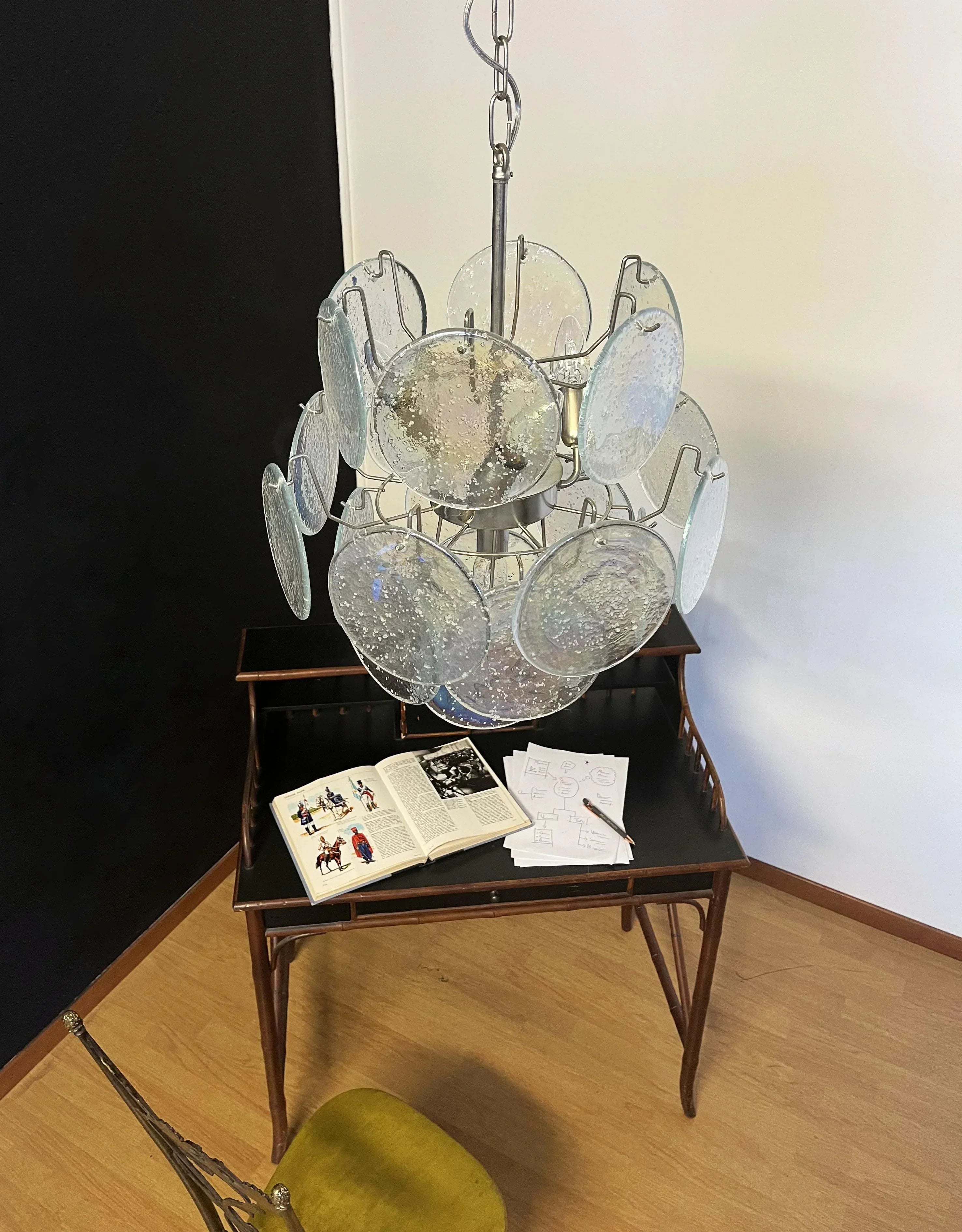 mid-century-modern-murano-style-iridescent-glass-disks-chandelier-luxury-ceiling-light
