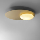 Mid Century Modern Nodes Geometric Wall Sconce with Milk Glass Globe and Metal Disc Lighting