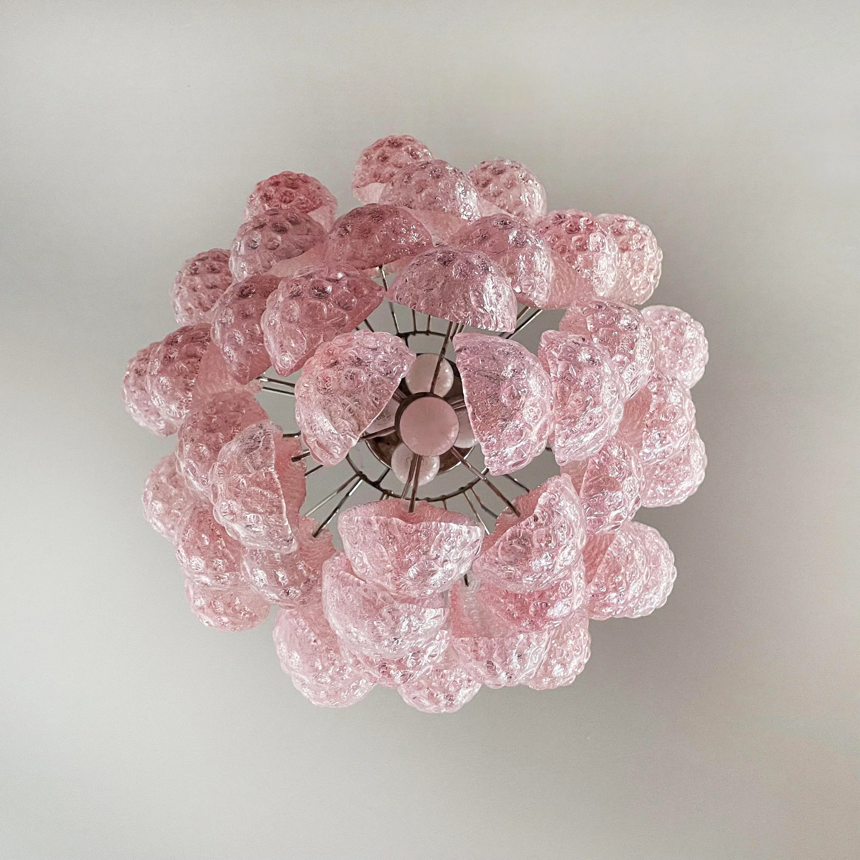 mid-century-modern-pink-glass-petal-pendant-light-vintage-murano-style-chandelier