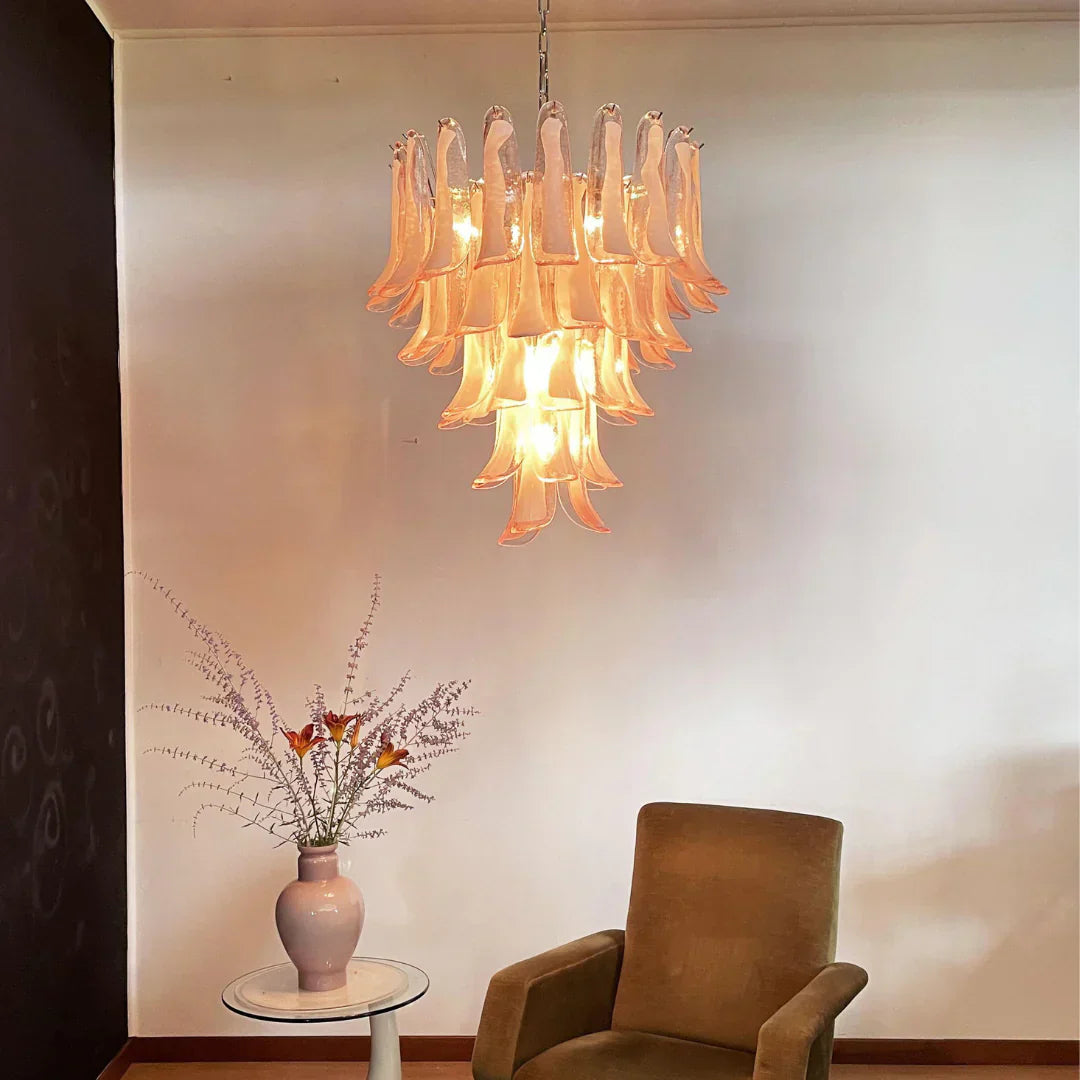 mid-century-modern-pink-murano-glass-petals-chandelier-luxury-vintage-art-deco-pendant-light