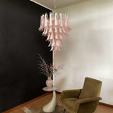 mid-century-modern-pink-murano-glass-petals-chandelier-luxury-vintage-art-deco-pendant-light