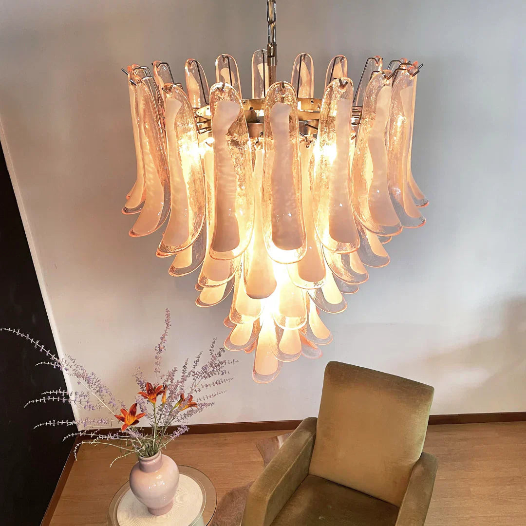 mid-century-modern-pink-murano-glass-petals-chandelier-luxury-vintage-art-deco-pendant-light
