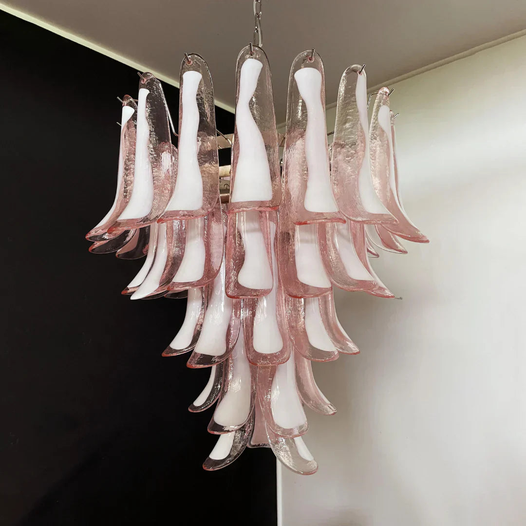 mid-century-modern-pink-murano-glass-petals-chandelier-luxury-vintage-art-deco-pendant-light