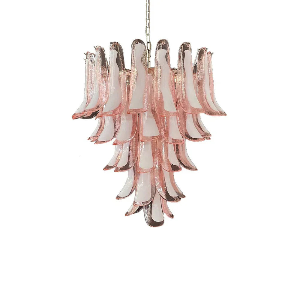 mid-century-modern-pink-murano-glass-petals-chandelier-luxury-vintage-art-deco-pendant-light