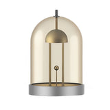 Mid Century Modern Rechargeable Smoked Glass Dome Table Lamp for Bedside Ambient Lighting