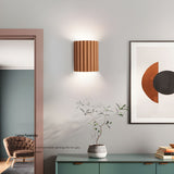 Mid Century Modern Ribbed Resin Wall Sconce Light for Living Room and Bedroom