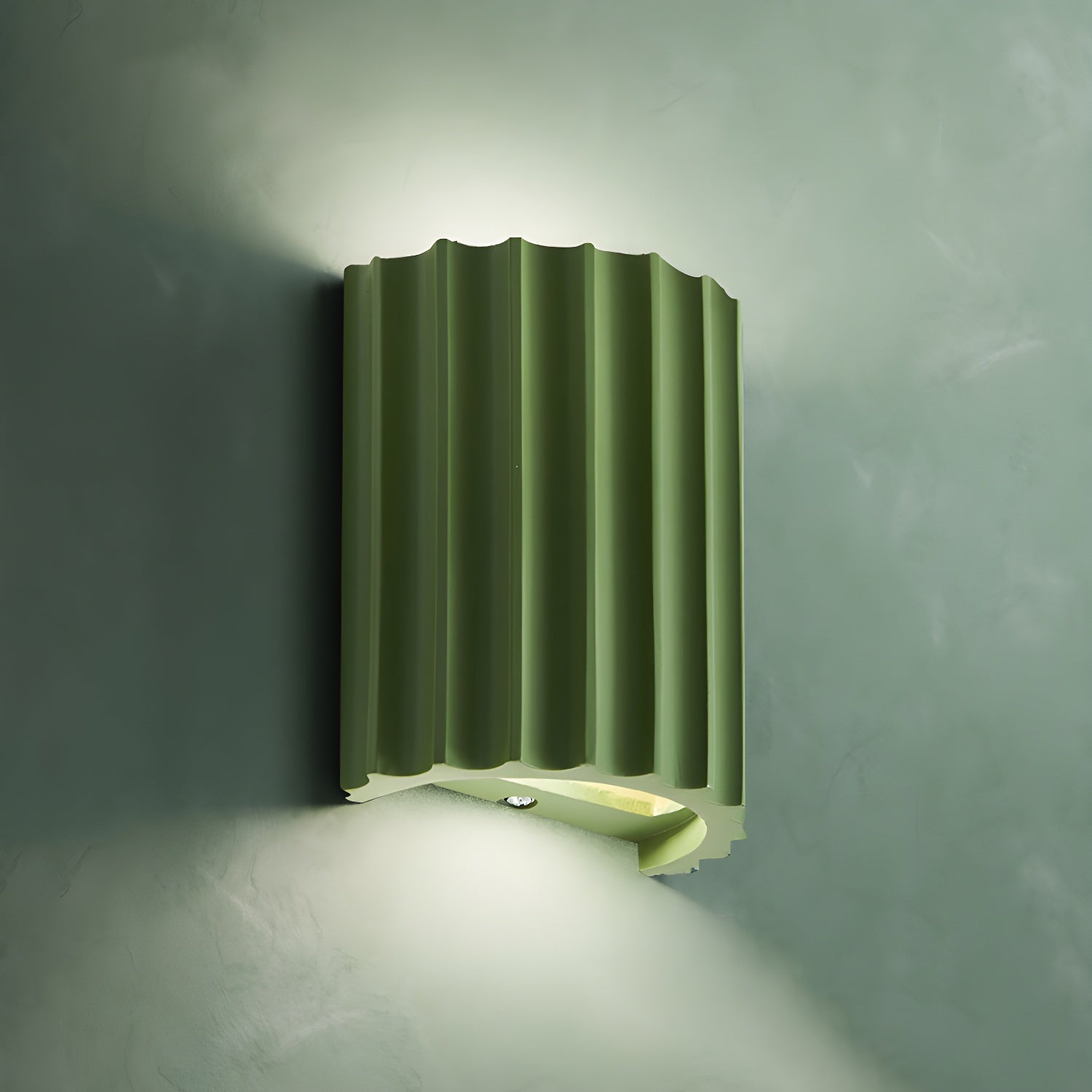 Mid Century Modern Ribbed Resin Wall Sconce Light for Living Room and Bedroom