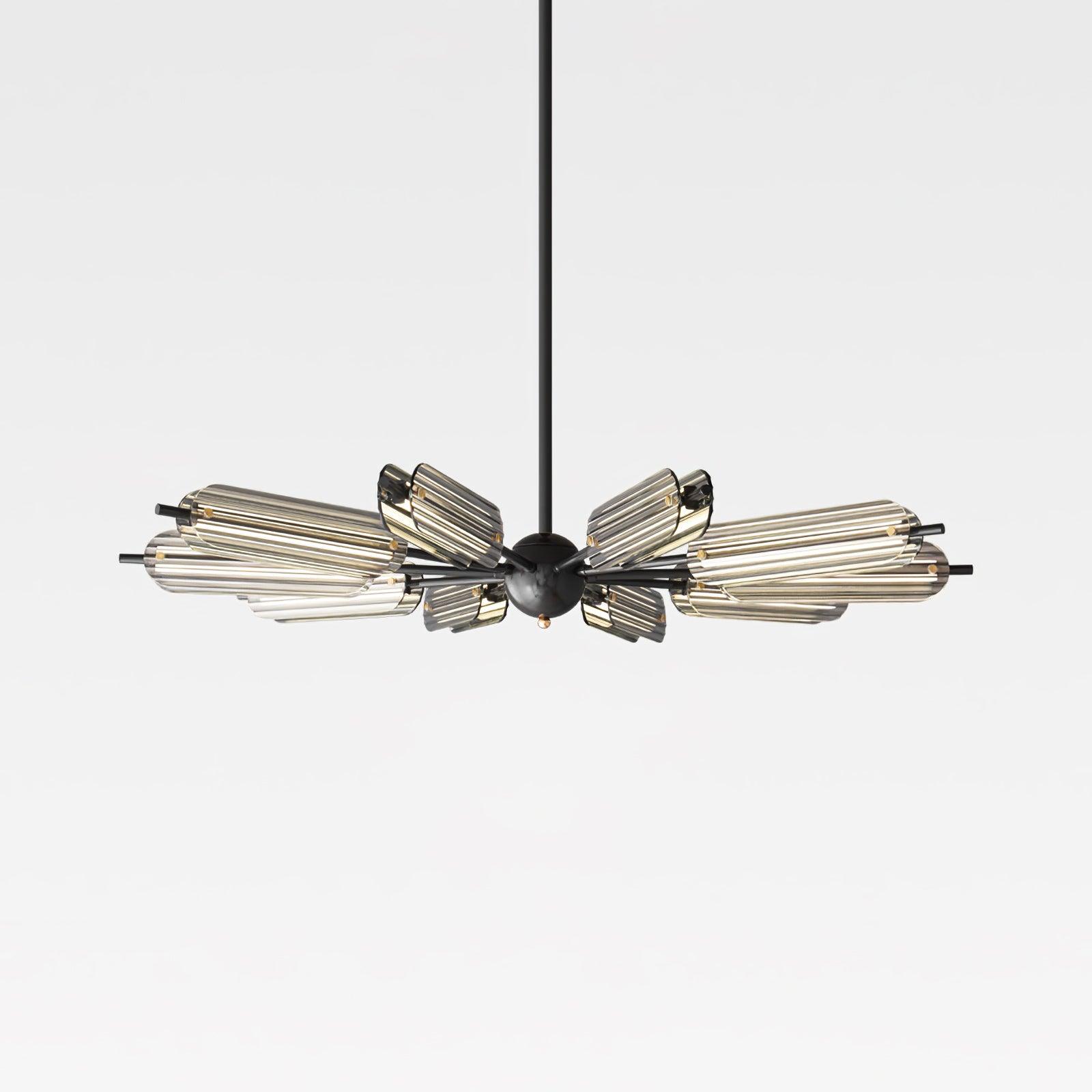 Mid Century Modern Sputnik Brass Chandelier LED Ceiling Light for Contemporary Interiors