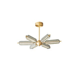 Mid Century Modern Sputnik Brass Chandelier LED Ceiling Light for Contemporary Interiors