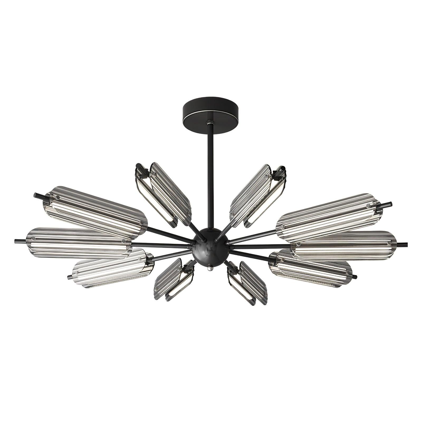 Mid Century Modern Sputnik Brass Chandelier LED Ceiling Light for Contemporary Interiors