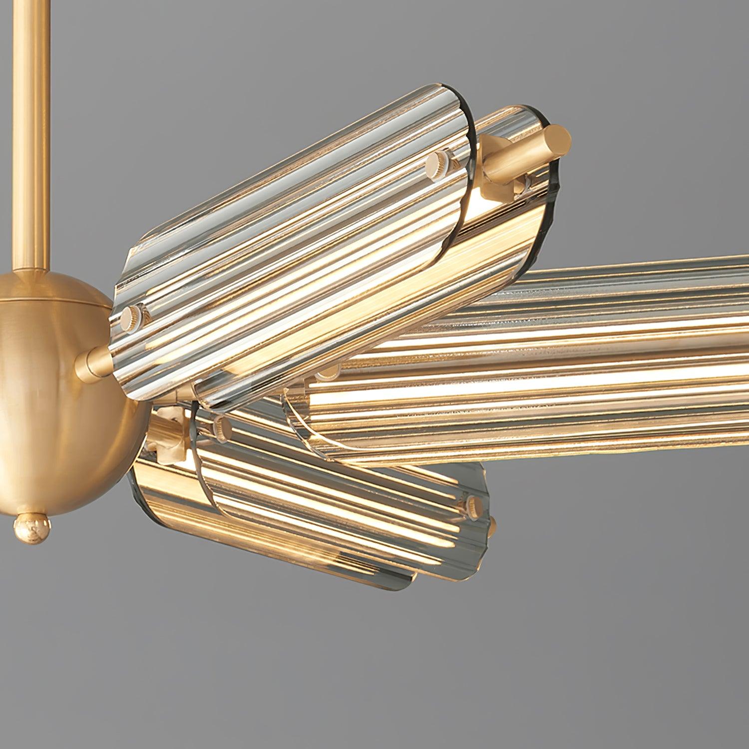 Mid Century Modern Sputnik Brass Chandelier LED Ceiling Light for Contemporary Interiors