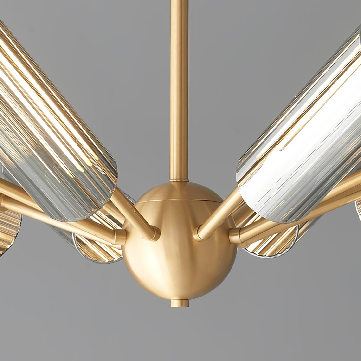 Mid Century Modern Sputnik Brass Chandelier LED Ceiling Light for Contemporary Interiors