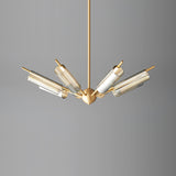 Mid Century Modern Sputnik Brass Chandelier LED Ceiling Light for Contemporary Interiors