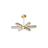 Mid Century Modern Sputnik Brass Chandelier LED Ceiling Light for Contemporary Interiors