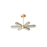Mid Century Modern Sputnik Brass Chandelier LED Ceiling Light for Contemporary Interiors
