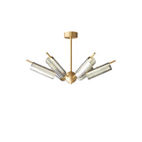 Mid Century Modern Sputnik Brass Chandelier LED Ceiling Light for Contemporary Interiors