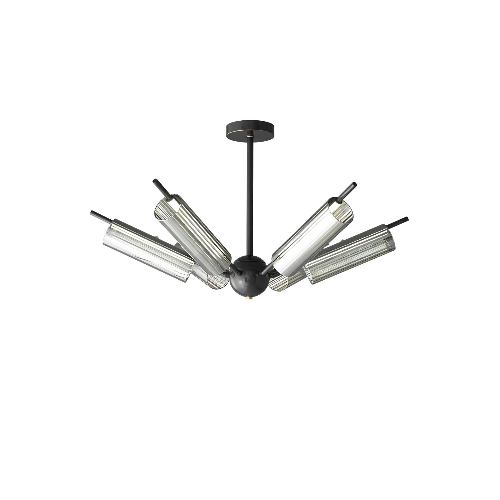 Mid Century Modern Sputnik Brass Chandelier LED Ceiling Light for Contemporary Interiors