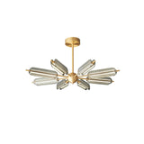 Mid Century Modern Sputnik Brass Chandelier LED Ceiling Light for Contemporary Interiors