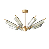 Mid Century Modern Sputnik Brass Chandelier LED Ceiling Light for Contemporary Interiors