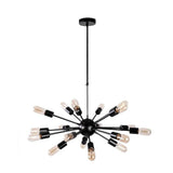Mid Century Modern Sputnik Chandelier 18 Light Industrial Metal Ceiling Fixture for Dining and Living Room
