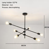 Mid Century Modern Sputnik Chandelier 6 Light Semi Flush Mount Ceiling Fixture