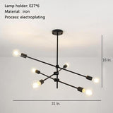 Mid Century Modern Sputnik Chandelier 6 Light Semi Flush Mount Ceiling Fixture