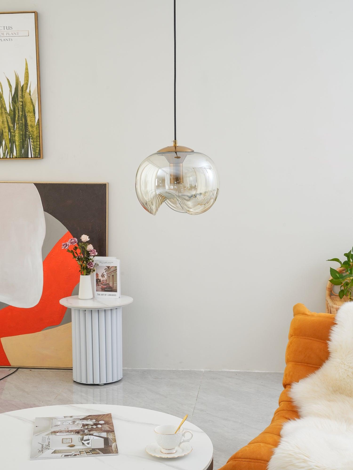 Mid Century Modern Wave Glass Pendant Light for Elegant Interior Spaces