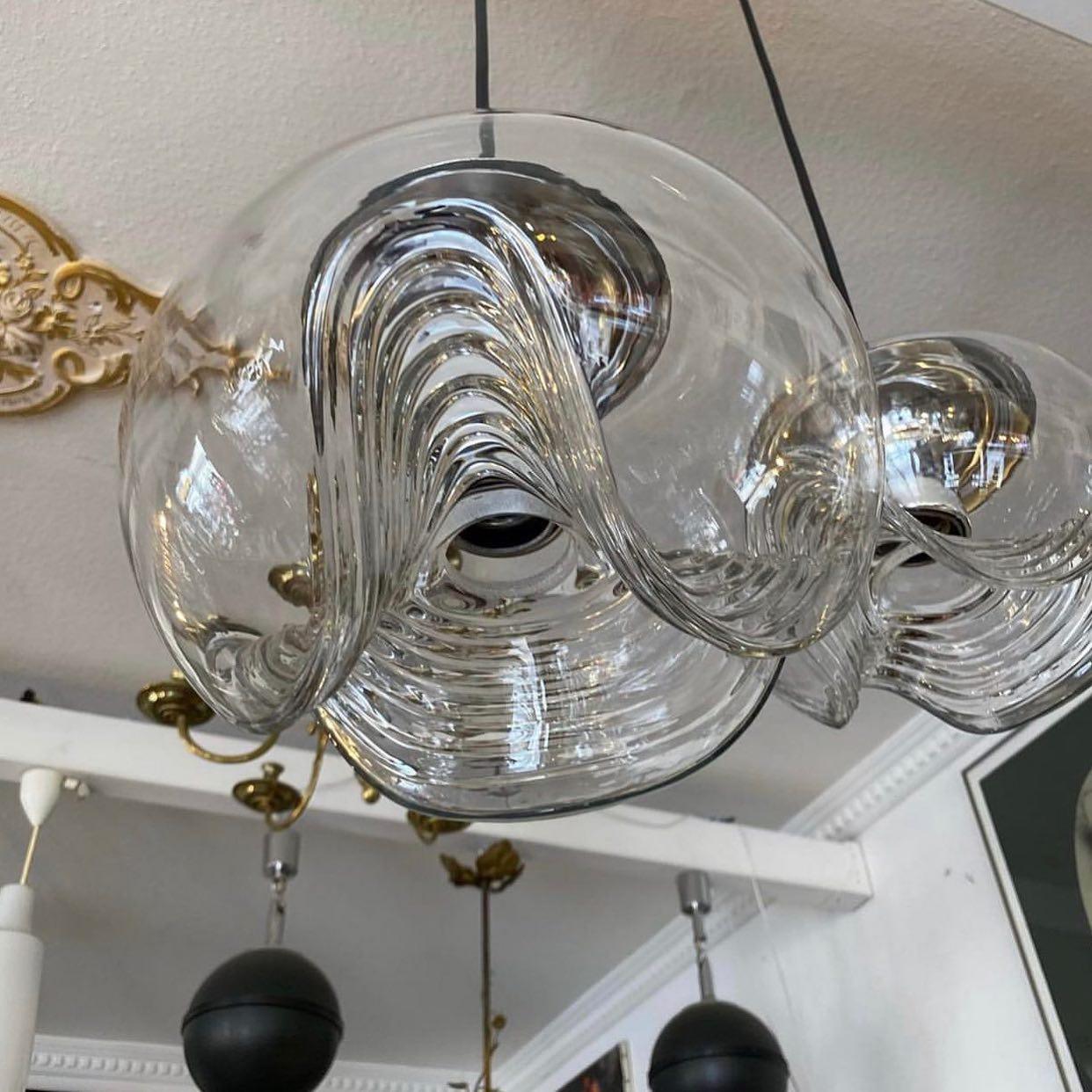 Mid Century Modern Wave Glass Pendant Light for Elegant Interior Spaces