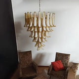 mid-century-murano-style-caramel-glass-petals-chandelier-for-living-and-dining-room