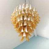 mid-century-murano-style-caramel-glass-petals-chandelier-for-living-and-dining-room