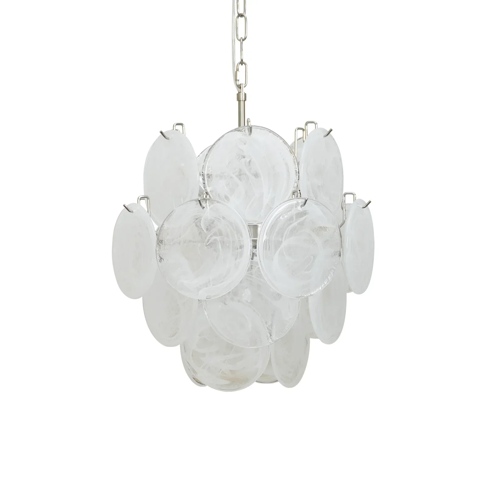 mid-century-murano-style-white-glass-disk-chandelier-with-polished-metal-finish