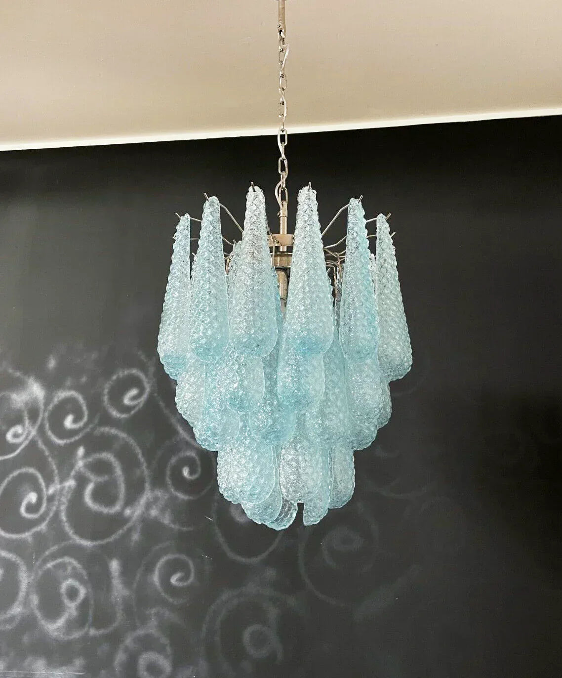 mid-century-vintage-murano-style-blue-glass-petal-chandelier-luxury-handcrafted-pendant-lighting