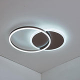 Modern 22 Inch Double Ring LED Flush Mount Ceiling Light Fixture for Living Room and Bedroom