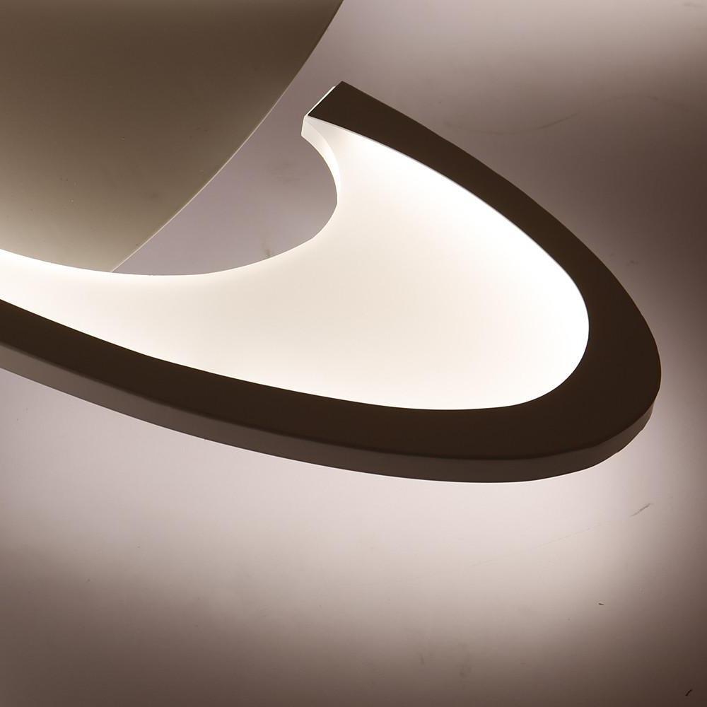 Contemporary Geometric Wave LED Flush Mount Ceiling Light Modern Circle Dimmable Fixture