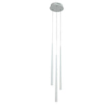 Minimalist 3 Light Modern LED Chandelier with Slim Metal Tubes and Eye Protection Acrylic Shades
